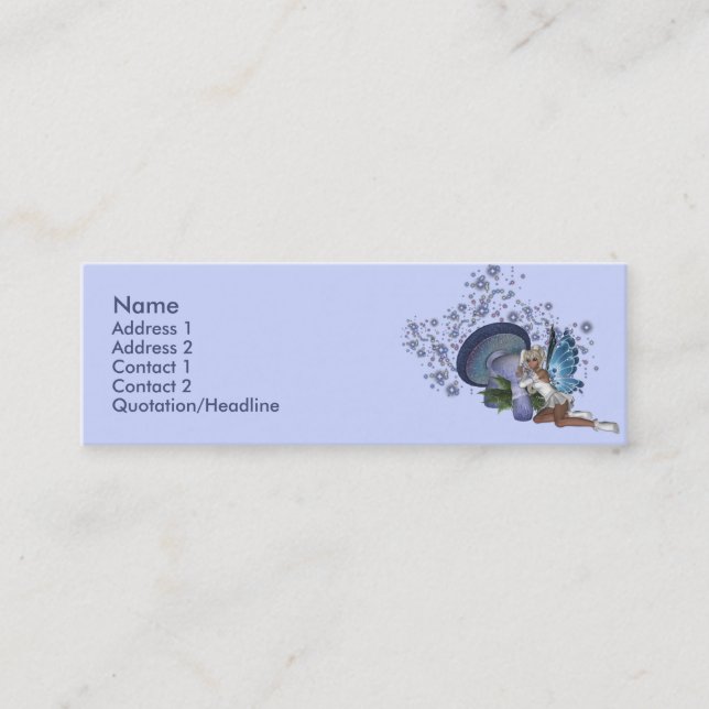 Carte féerique de profil de champignon bleu de KRW (Devant)