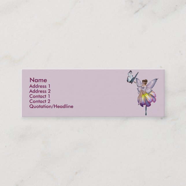 Carte féerique de profil de fleur pourpre de KRW (Devant)