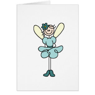 Carte féerique turquoise d'ange