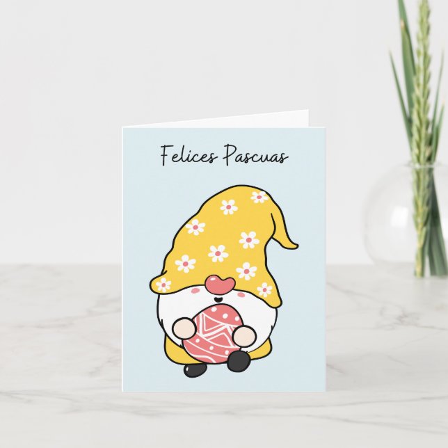 Carte Felices Pascuas, Pâques Espagnol Joyeux (Devant)