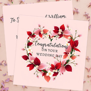 Carte Félicitation Mariage en forme de coeur élégante