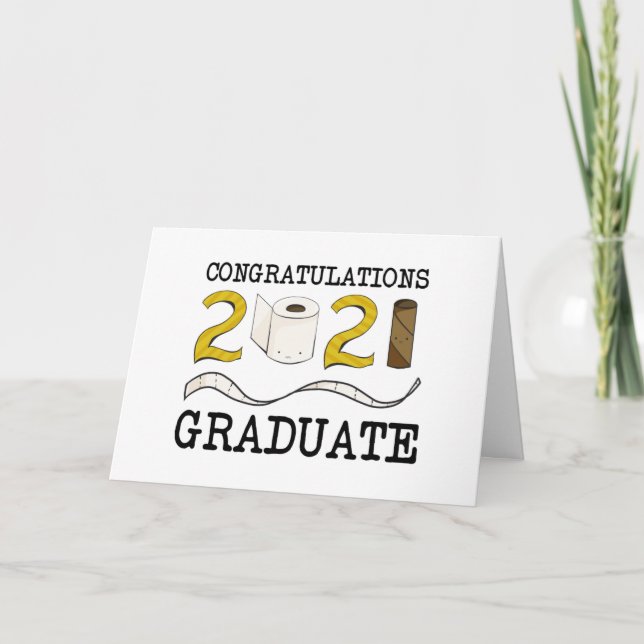 Carte Félicitations 2021 Graduation Toilet Papier Drôle (Devant)