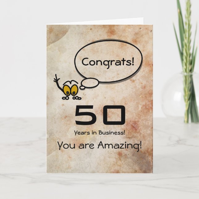 Carte Félicitations 50 ans en affaires (Devant)