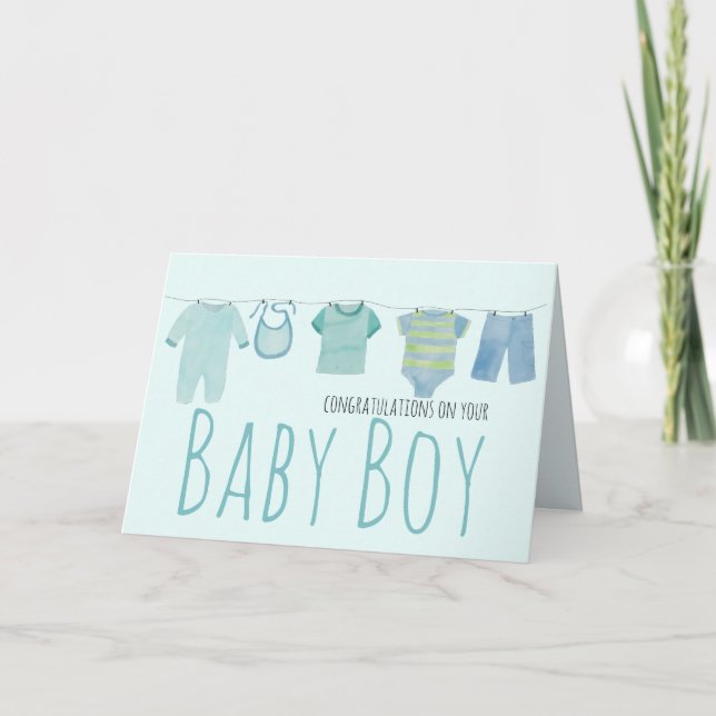 Carte Félicitations à Baby Boy (Devant)