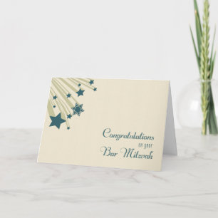 Carte Félicitations à Bar Mitzvah pour ses étoiles tirée