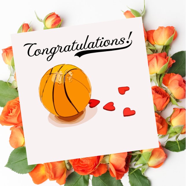 Carte Félicitations à Basketball avec amour (Créateur téléchargé)