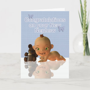 Carte Félicitations A Beautiful Baby boy Tante et Uncl