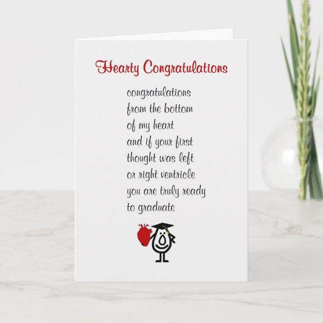Carte Félicitations à coeur - un grand poème Med Sch drô (Devant)