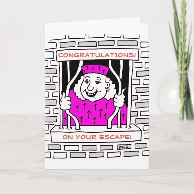 Carte Félicitations à Escape Leave Woman (Devant)