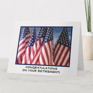 Carte Félicitations à JUMBO Retraite de tous, drapeaux
