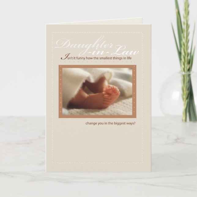 Carte Félicitations à la belle-fille Nouveau pied bébé (Devant)