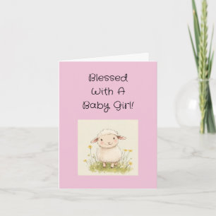 Carte Félicitations À La Fille Bébée Religieuse Avec Tex