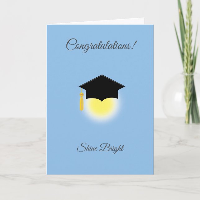 Carte Félicitations à la Graduation on Light Blue Card (Devant)