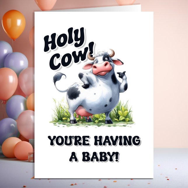 Carte Félicitations à la grossesse de la vache sainte (Créateur téléchargé)