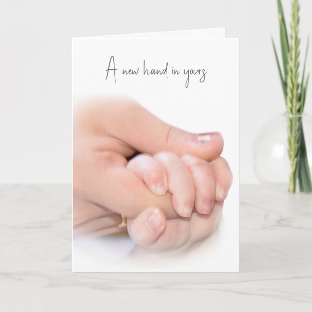 Carte Félicitations à la main du bébé (Devant)