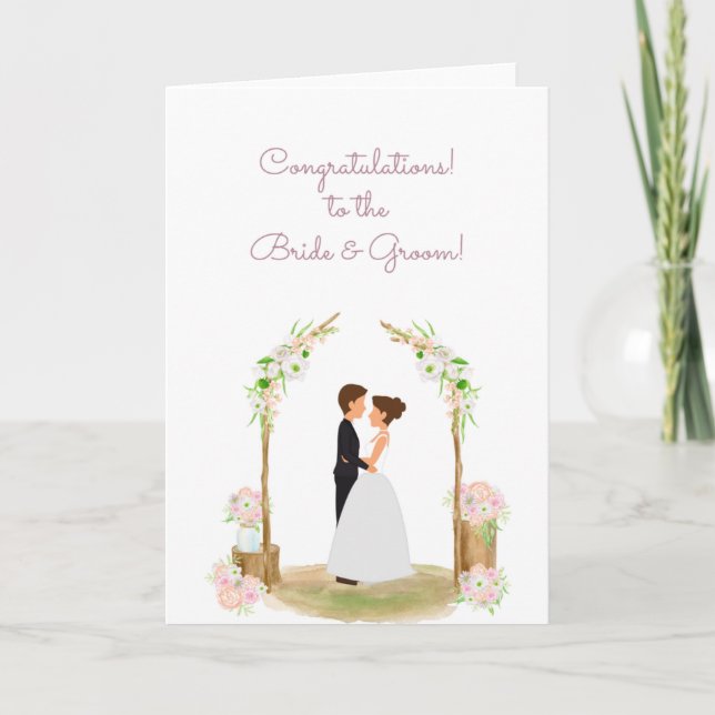 Carte Félicitations à la mariée et à la mariée (Devant)