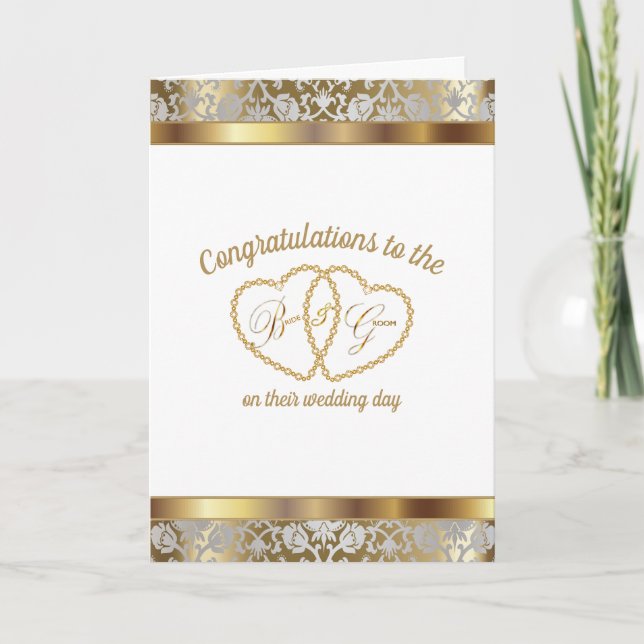 Carte Félicitations à la mariée et au marié - Mariage (Devant)