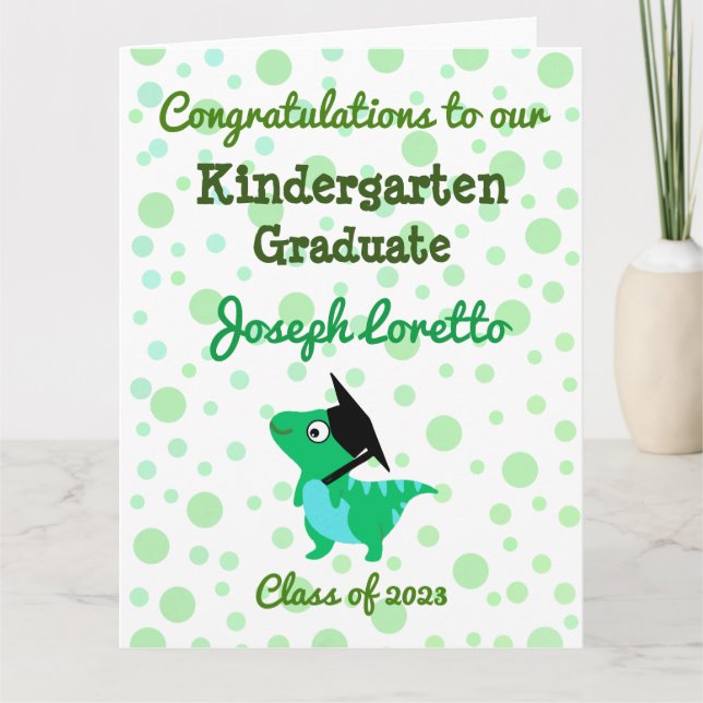 Carte Félicitations à la maternelle T-REX (Devant)