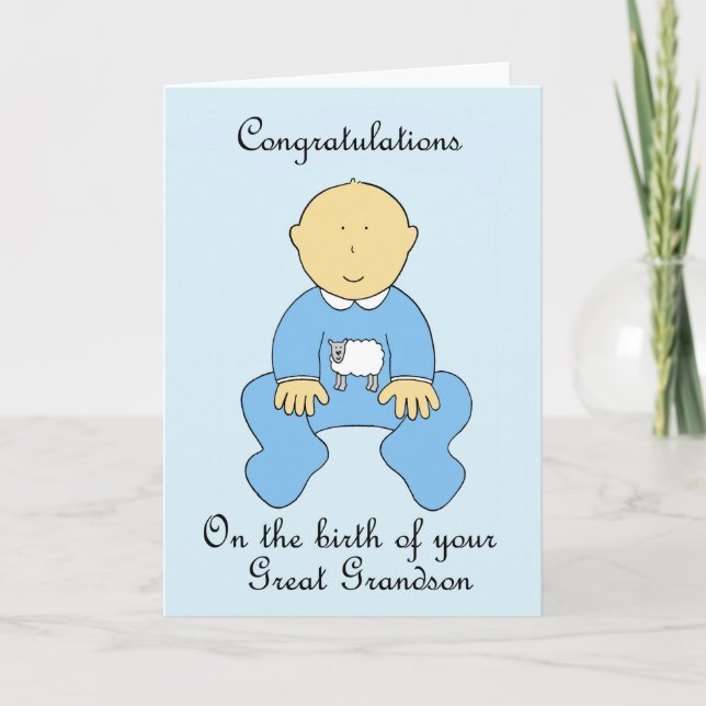 Carte Félicitations à la naissance de Great Grandson (Devant)