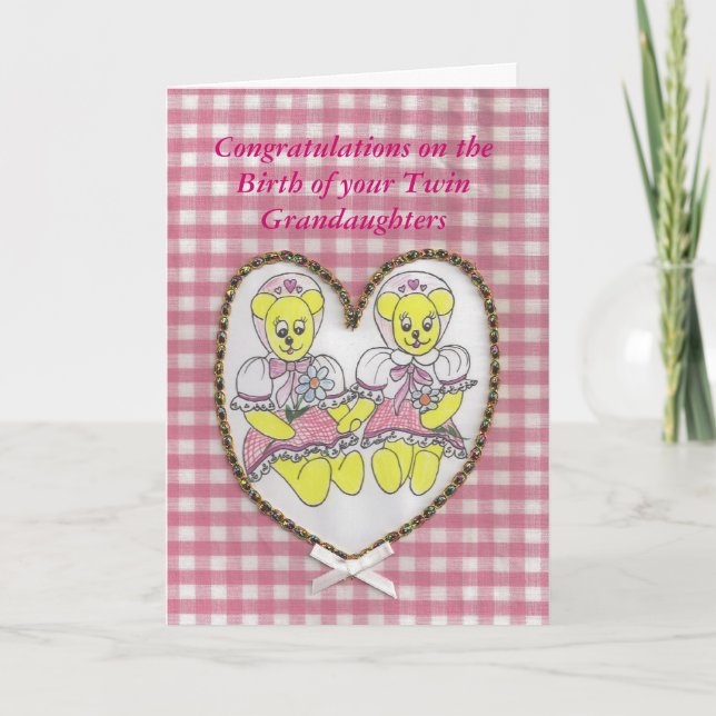 Carte Félicitations à la naissance de vos petites-filles (Devant)