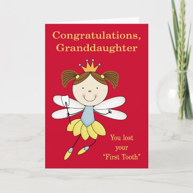 Carte Félicitations à la petite-fille, première dent (Devant)