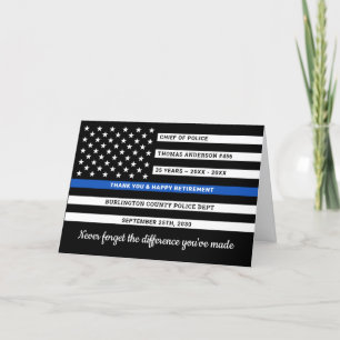 Carte Félicitations à la police de la retraite mince lig