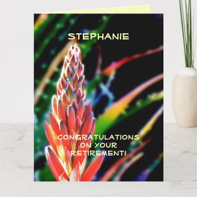 Carte Félicitations à la retraite BIG, JUMBO, Aloe exoti (Devant)