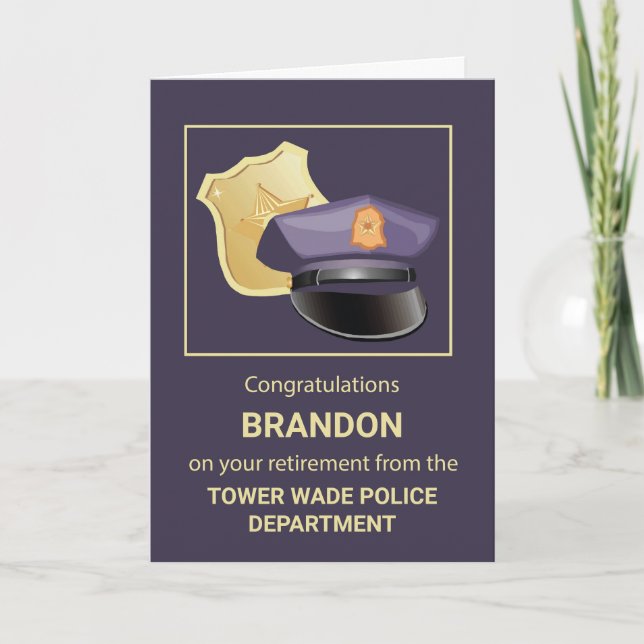 Carte Félicitations à la retraite des forces de police (Devant)