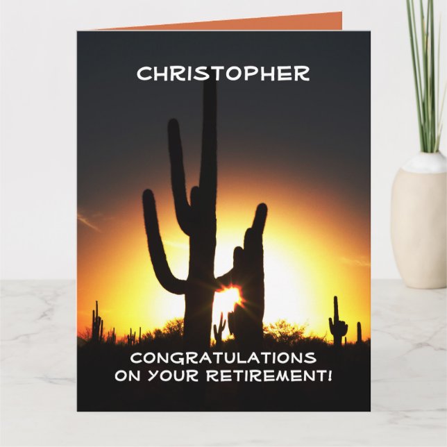 Carte Félicitations à la retraite, JUMBO, Saguaro (Devant)