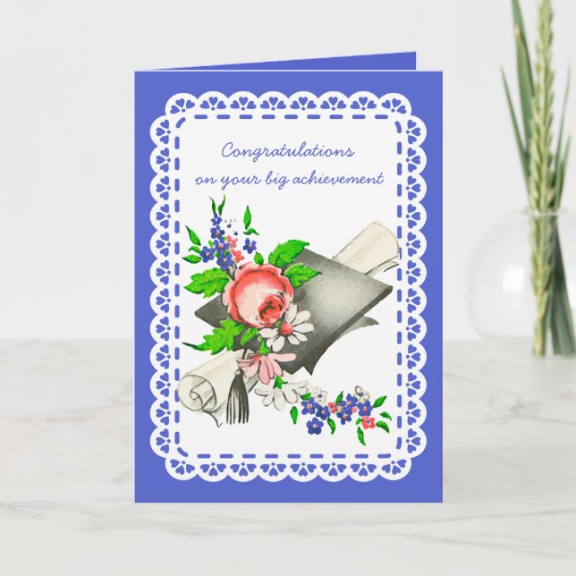 Carte Félicitations à la vintage Graduation (Devant)