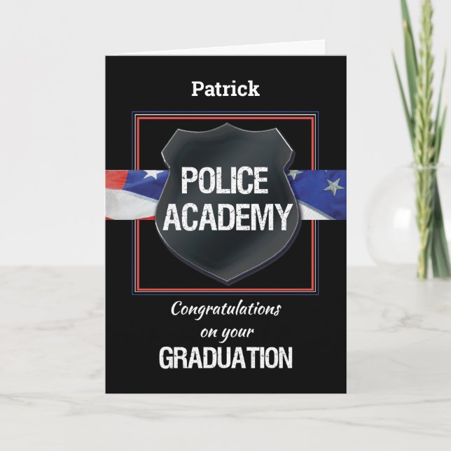 Carte Félicitations à l'Académie de Police (Devant)
