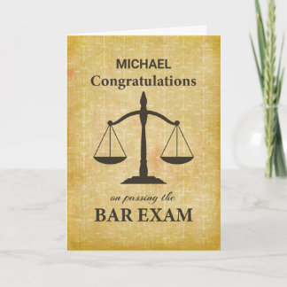 Carte Félicitations à l'examen du Barreau du Bureau du d