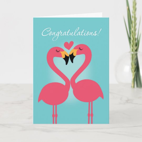 Carte Felicitations A L Mariage Du Flamant Rose Lesbien Zazzle Ca