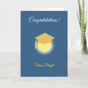 Carte Félicitations à l'obtention du diplôme en bleu Awa