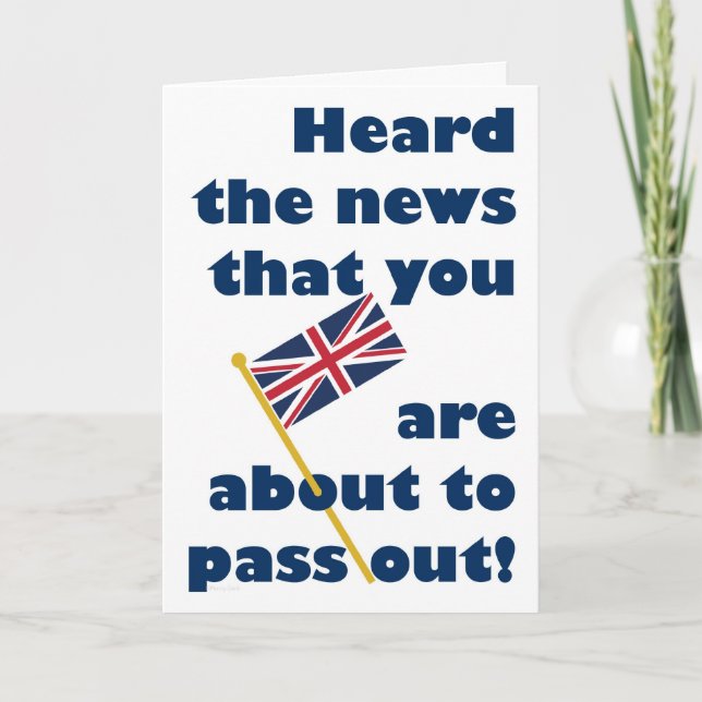 Carte Félicitations à l'Union Jack pour le plaisir de la (Devant)