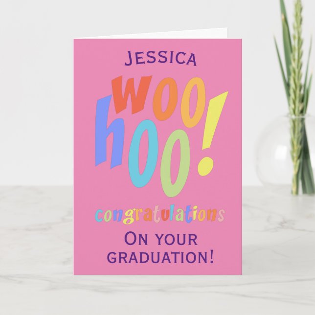 Carte Félicitations à Modern Pink Graduation (Devant)