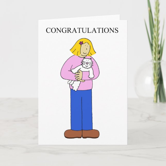 Carte Félicitations à nouveau chaton/chat. (Devant)