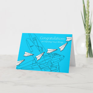 Carte Félicitations à Pilot, Gagnez vos ailes