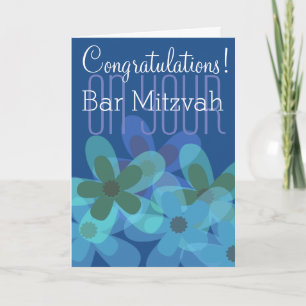 Carte Félicitations à votre Bar Mitzvah floral
