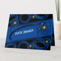 Félicitations à votre Fiançailles ! (Bleu Foncé)