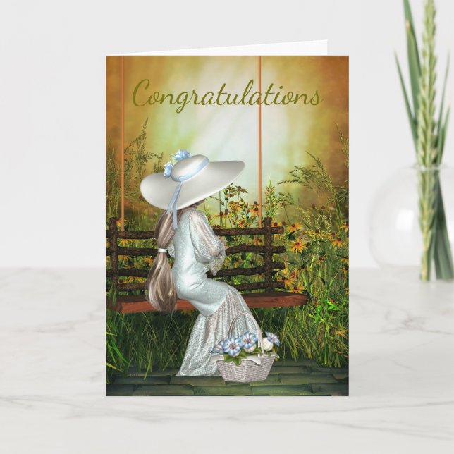 Carte Félicitations à votre Mariage avec Summer Bride (Devant)