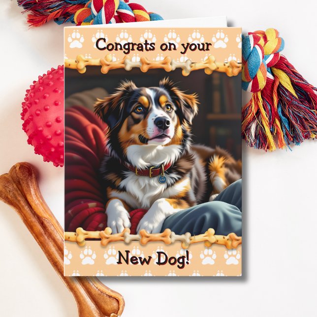 Carte Félicitations à votre nouveau chien (Créateur téléchargé)