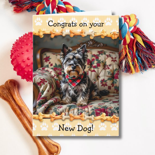 Carte Félicitations à votre nouveau chien Terrier écossa (Créateur téléchargé)