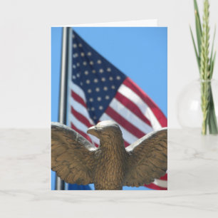 Carte Félicitations: Aigle et drapeau