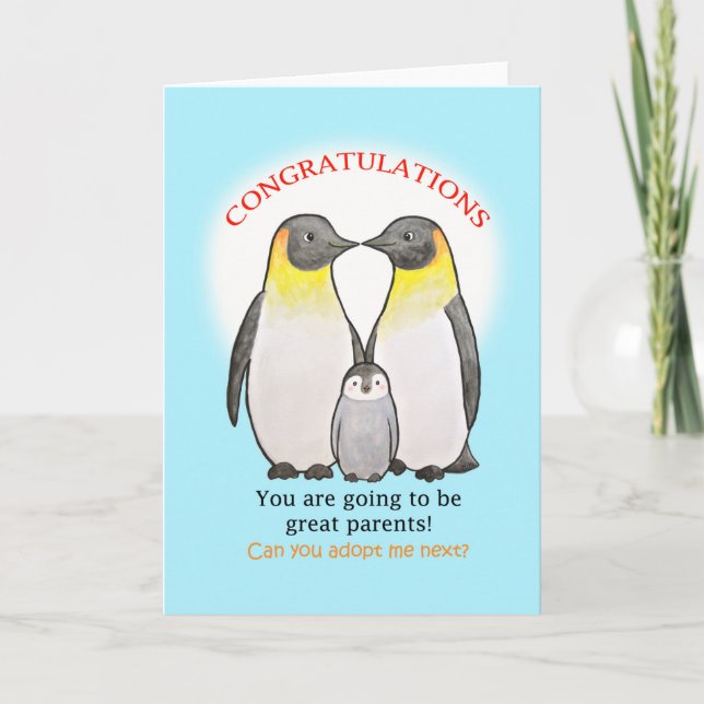 Carte Félicitations amusantes pour bébé nouveau parents  (Devant)