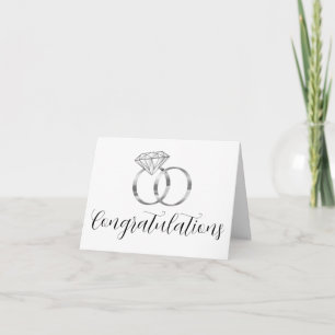 Carte Félicitations Argent Diamond Mariage Cercles