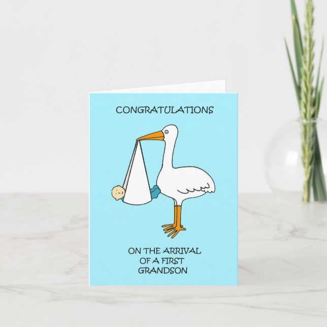 Carte Félicitations Arrivée d'un premier petit-fils (Devant)