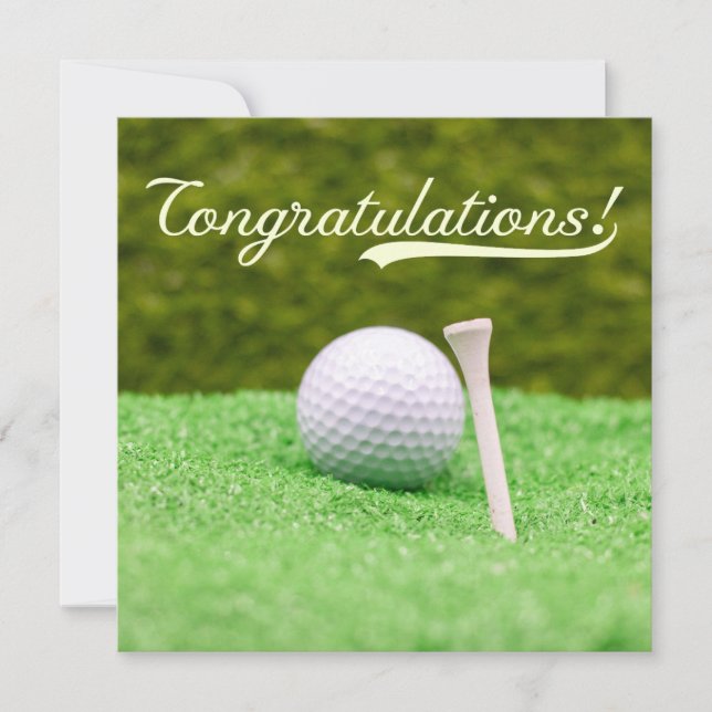 Carte Félicitations au golf "Trou en un ton golf (Devant)