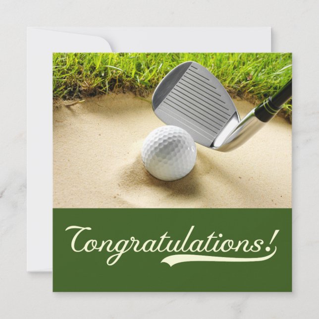 Carte Félicitations au golf "Trou en un ton golf (Devant)