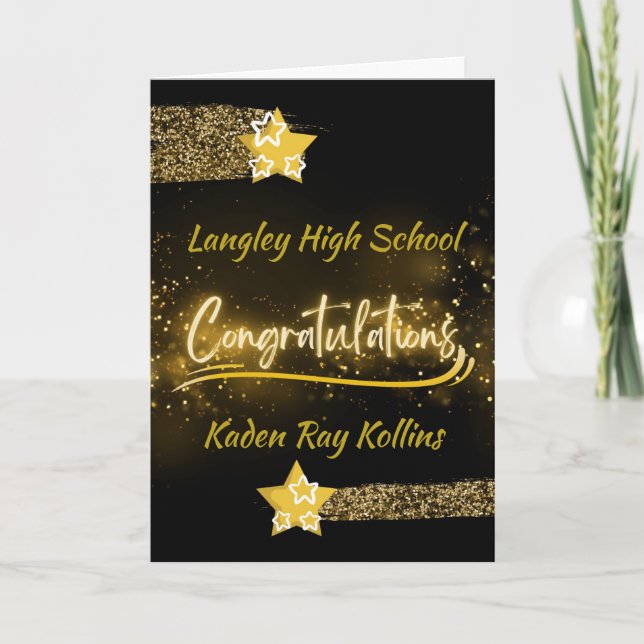 Carte Félicitations au lycée de diplôme Gold Star (Devant)